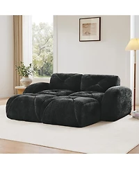 Streamdale Furniture U-shaped Boneless Sofa, Soft Velvet, Tufted, High Density Sponge, No Assembly