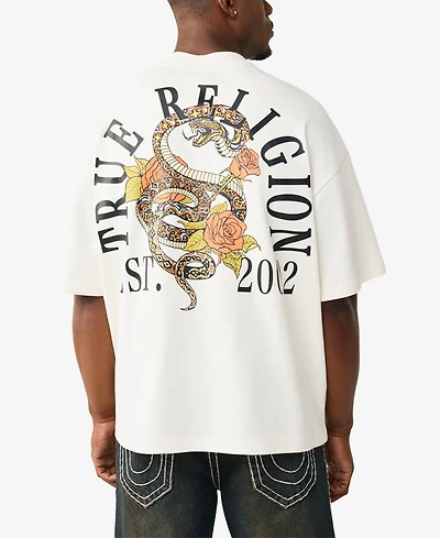 True Religion Men's Regular-Fit Crewneck Oversized T-Shirt