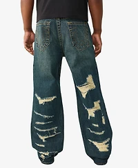 True Religion Men's Regular-Fit Vinny Ultra Baggy Destroyed Jeans