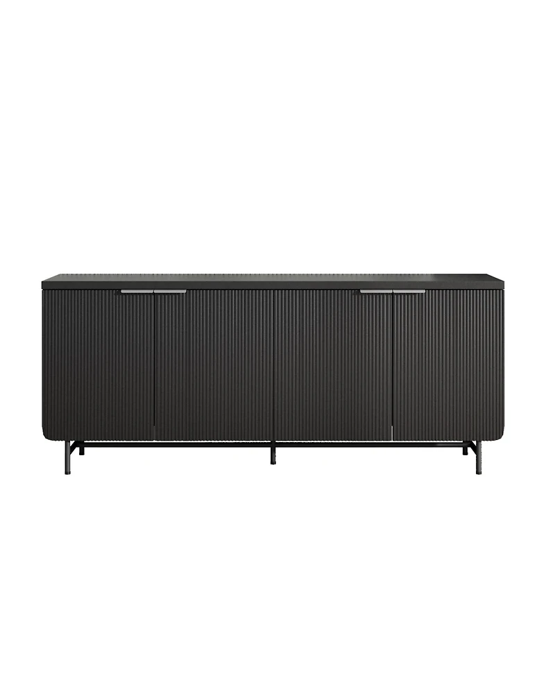 logicfox 68 inch Modern Scandinavian Alcove Door Kitchen Storage Sideboard Buffet Cabinet Console