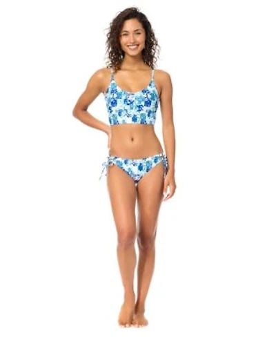 Raisins Womens Aruba Printed Scoop Neck Tank Top Sweet Side Tie Swim Bottoms