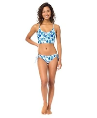 Raisins Womens Aruba Printed Scoop Neck Tank Top Sweet Side Tie Swim Bottoms