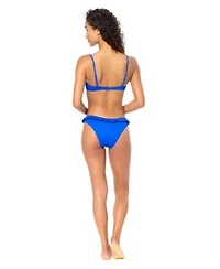 Raisins Womens Rosa Straight Neck Swim Bikini Top Ruffle Trim Swim Bottoms