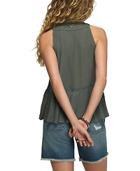 Lucky Brand Women's Peplum Lace Trimmed Sleeveless Tank