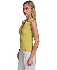 Calvin Klein Women's Sleeveless Collared V-Neck Sweater
