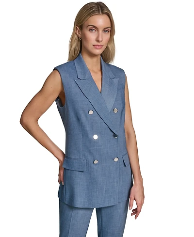 Calvin Klein Women's Notch Collar Button-Front Vest
