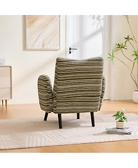 Streamdale Furniture Modern armchair with sanded fabric, side pocket, solid wood legs