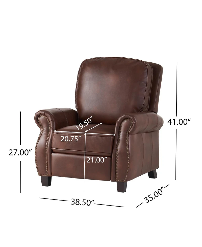 Streamdale Furniture Streamdale Neville Pu Recliner: Contemporary, Upholstered Comfort with Rubber Wood Legs