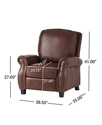 Streamdale Furniture Streamdale Neville Pu Recliner: Contemporary, Upholstered Comfort with Rubber Wood Legs