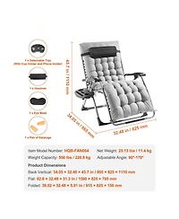 Mecale 33 Inch Zero Gravity Recliner Chair with Cushion and Cup Holder