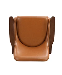 Streamdale Furniture Mid-Century Faux Leather Accent Chair with Cushioned Seat and Solid Wood Frame