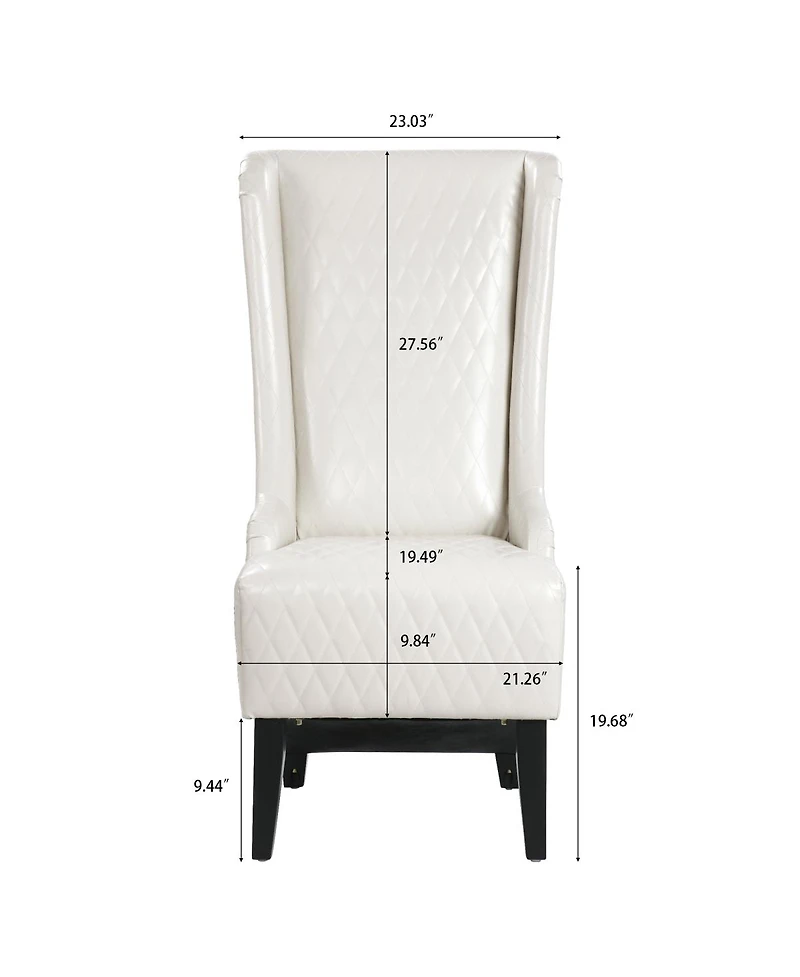 Streamdale Furniture Faux Leather High-Back Accent Chair, Comfy Wingback Living Room Chair