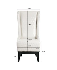 Streamdale Furniture Faux Leather High-Back Accent Chair, Comfy Wingback Living Room Chair