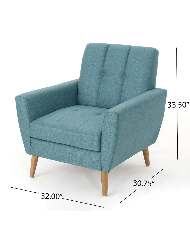 Streamdale Furniture Mid Century Fabric Channel Stitch Club Chair