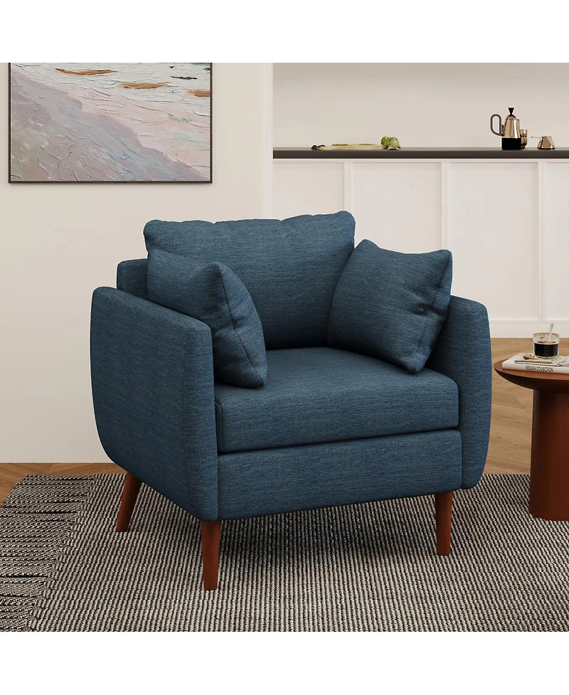 Streamdale Furniture Fabric Club Chair with Birch Wood Legs