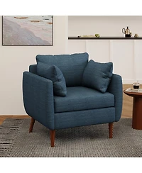 Streamdale Furniture Fabric Club Chair with Birch Wood Legs