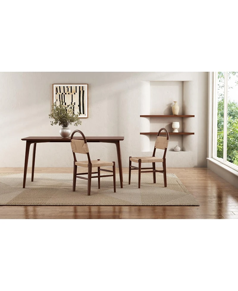 Streamdale Furniture Streamdale Modern Woven Dining Chair with Solid Wood Legs, Set of 2