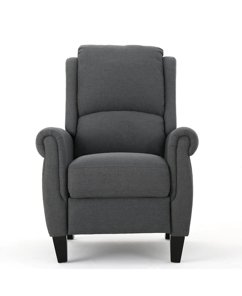Streamdale Furniture Streamdale Cozy Charcoal Polyester Recliner with Rubber Wood Legs