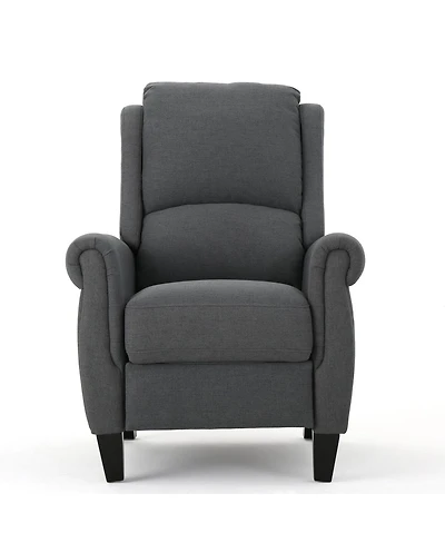 Streamdale Furniture Streamdale Cozy Charcoal Polyester Recliner with Rubber Wood Legs
