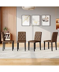 Streamdale Furniture 4-Pack Suede Dining Chairs with Button