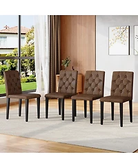Streamdale Furniture 4-Pack Suede Dining Chairs with Button