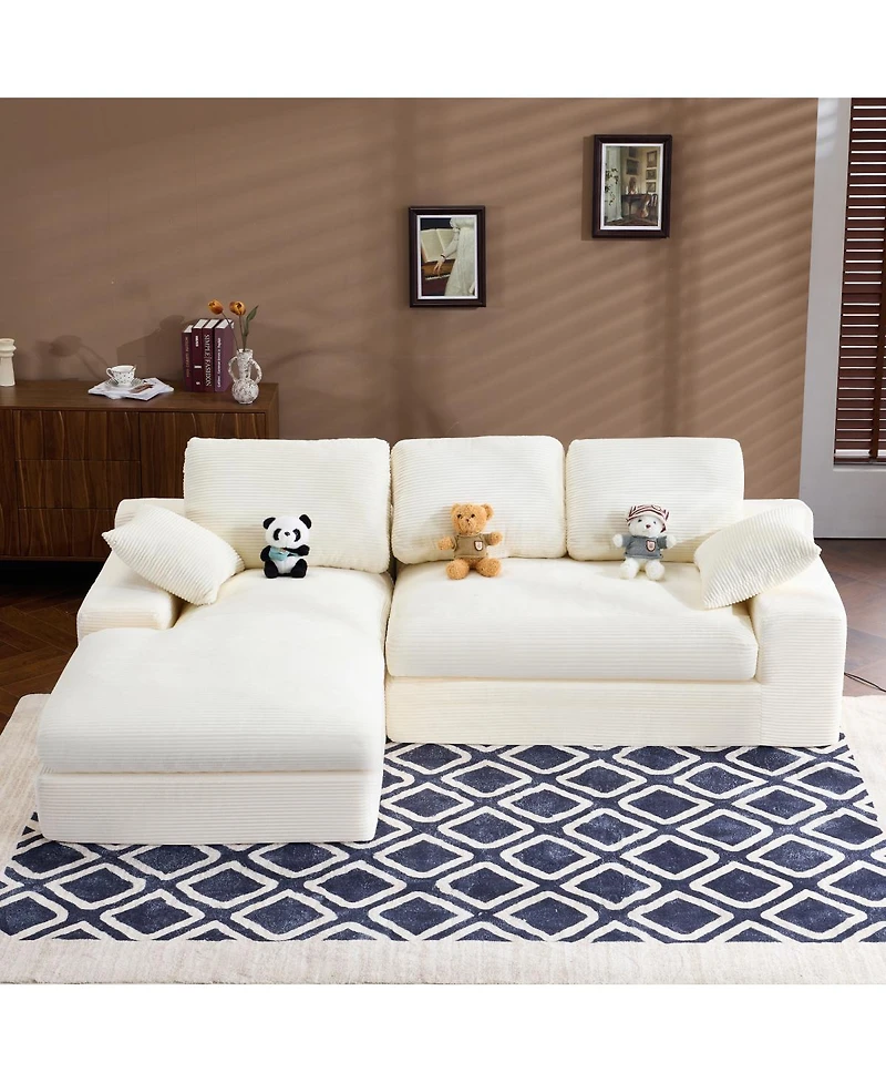 Streamdale Furniture Corduroy Compressed Sofa: Soft, Skin-Friendly