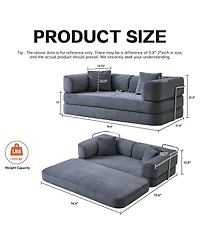 Streamdale Furniture Floor Couch Sofa Bed with Blanket Pillow, Enhanced Frame Stability