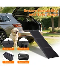 Aostirmotor Heavy Duty Foldable Dog Ramp for Large Dogs - Non-Slip Pet Ramp, Portable Car Stairs