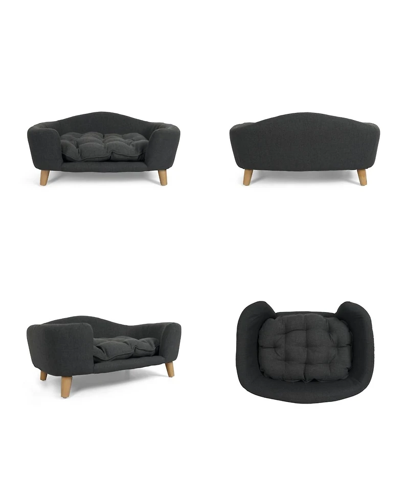 6thdruple Corduroy Dog Sofa with Rubber Wood Legs for Small Breeds