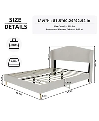 Streamdale Furniture Velvet Upholstered Queen Bed