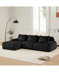 Streamdale Furniture Streamdale 114" Modern L-Shaped Flannelette Sectional Sofa, Oversized 3-Seater Couch