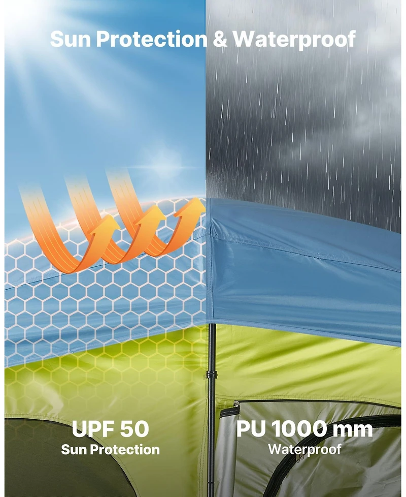 Mecale 2-Room Camping Shower Tent with Shower Bag and Carry Bag