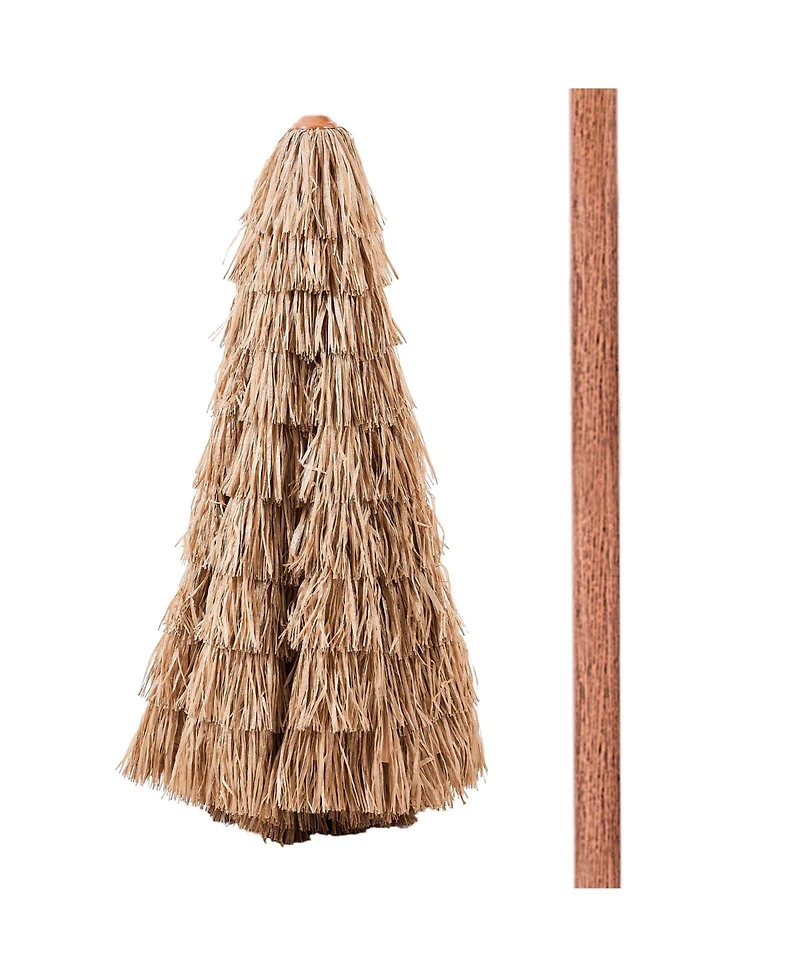 Mecale 9 Ft Thatched Tiki Patio Umbrella with Tilt and Metal Ribs