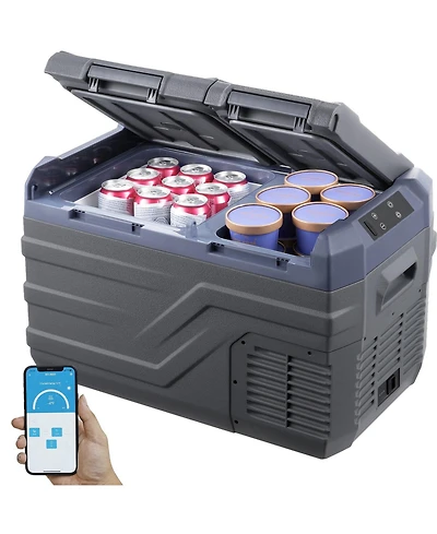 Mecale 25 L 12 Volt Dual Zone Car Refrigerator with -4°F to 68°F Range