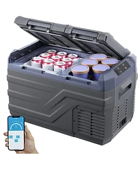 Mecale 25 L 12 Volt Dual Zone Car Refrigerator with -4°F to 68°F Range