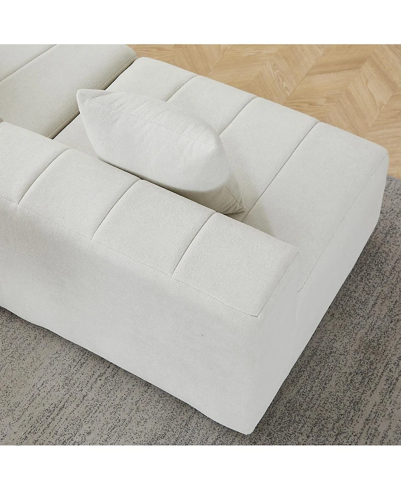 Streamdale Furniture Streamdale Chenille Curved Sectional Sofa with 8 Pillows and Modular Seats