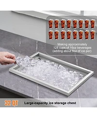 Mecale 20 x 14 x 12 Inch Drop-In Stainless Steel Ice Chest, 40 Qt with Lid