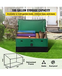 Mecale 100 Gallon Outdoor Storage Deck Box with Galvanized Frame