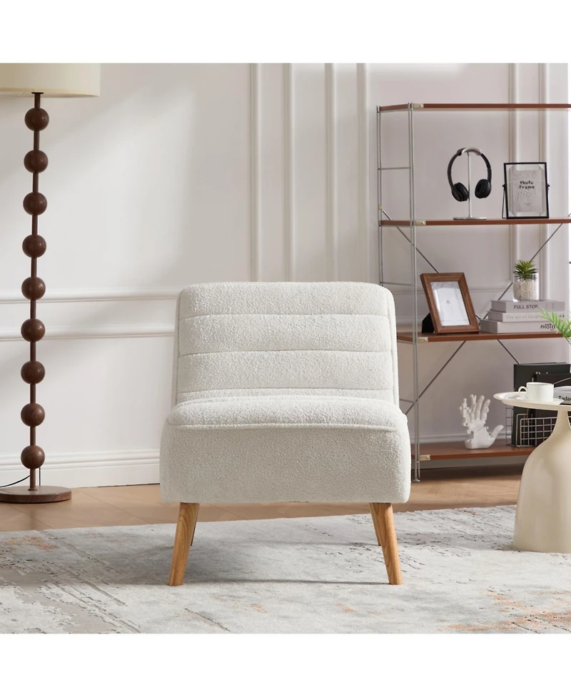 Streamdale Furniture Modern Chenille Accent Chair - Ivory