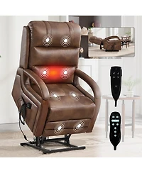 Streamdale Furniture Power Leatheraire Lift Recliner Heat Massage