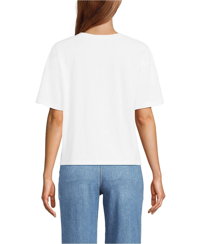Lands' End Women's Short Sleeve Slub Jersey T-Shirt