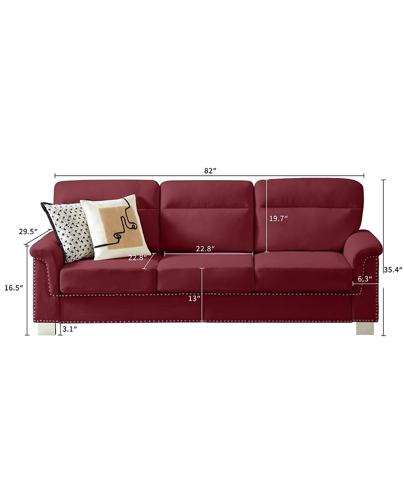 Streamdale Furniture 82" Modern Snowfleece 3-Seater Sofa