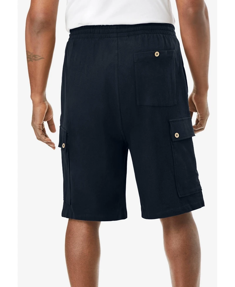 KingSize Big & Tall Full Elastic Waist Gauze Cargo Shorts