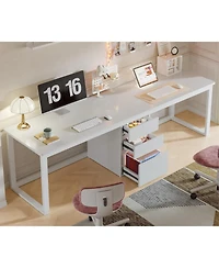 Tribesigns 78.7'' 2 Person Computer Desk with 3 Drawers, Extra Long Double Office Desk with Storage, Modern Dual Study Writing Table