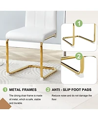 Streamdale Furniture 2-Pack Pu Upholstered Dining Chairs with Legs