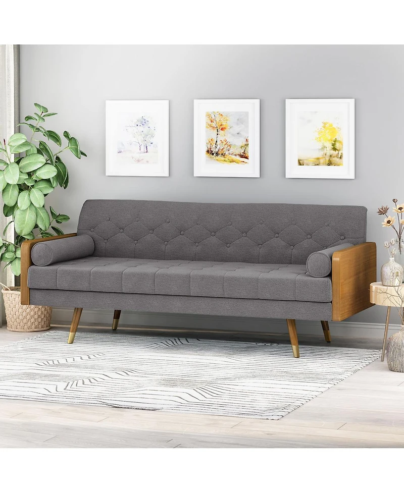 Streamdale Furniture Aidan Mid Century Modern Tufted Fabric Sofa