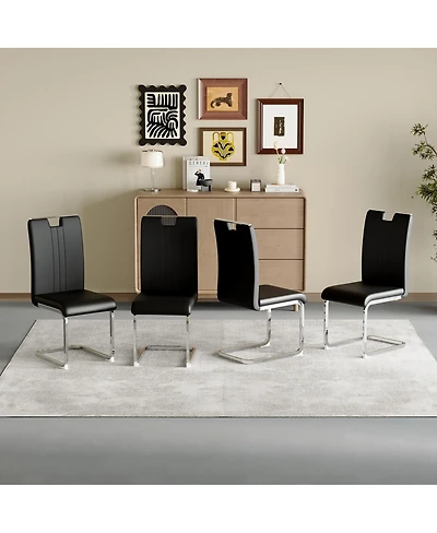 Streamdale Furniture Set of 4 Pu bow chairs for industrial & modern homes