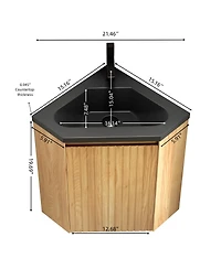 Sillysis 21" Corner Bathroom Vanity with Sink, Triangular Resin Basin, Soft Closing Door, Pre-assembled Small Space Storage Cabinet