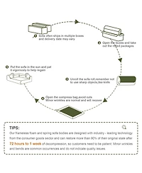 Streamdale Furniture Streamdale Boneless Sofa, 3 Seat Teddy Fabric, Anti-Slip, Curved Armrests