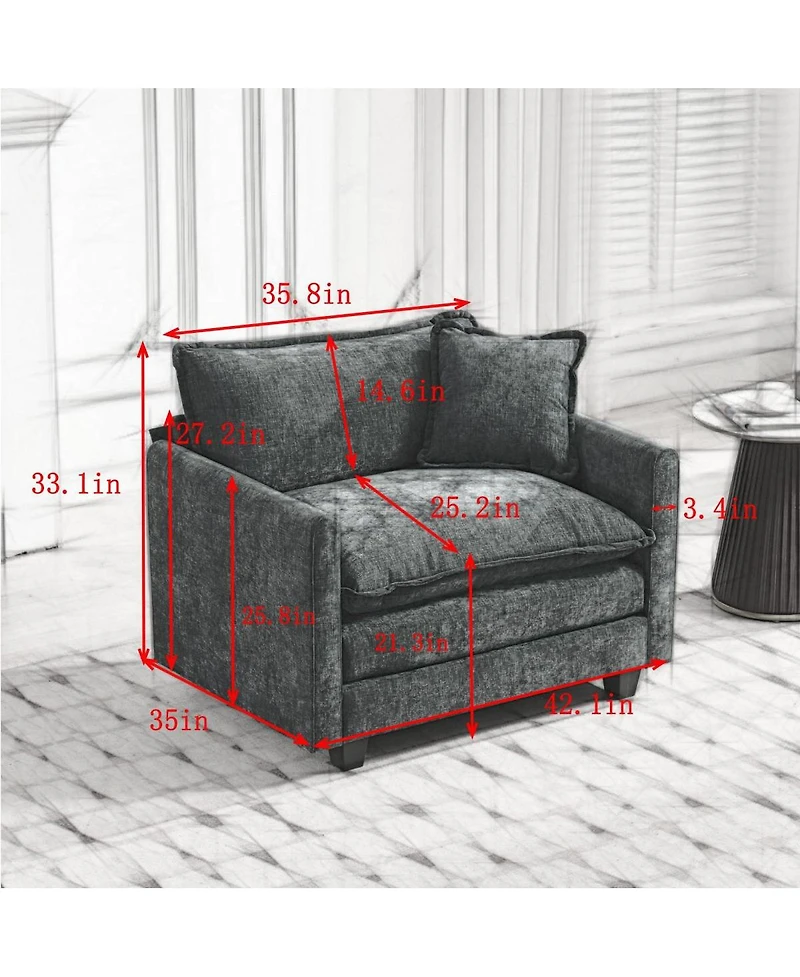 Streamdale Furniture Cloud Sofa Single Seat (No Ottoman